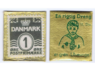 DENMARK (ONE) 1 ORE WOLF SCOUTS of COPENHAGEN WW II ENCASED COIN NOTE STAMP