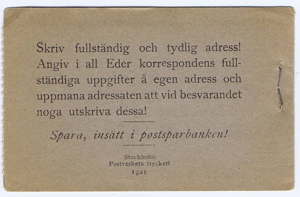 WHOLESALE - 5 SWEDEN 4 KRONER BOOKLETS of 20 ORE STAMPS SC # 170 MNH of 1921