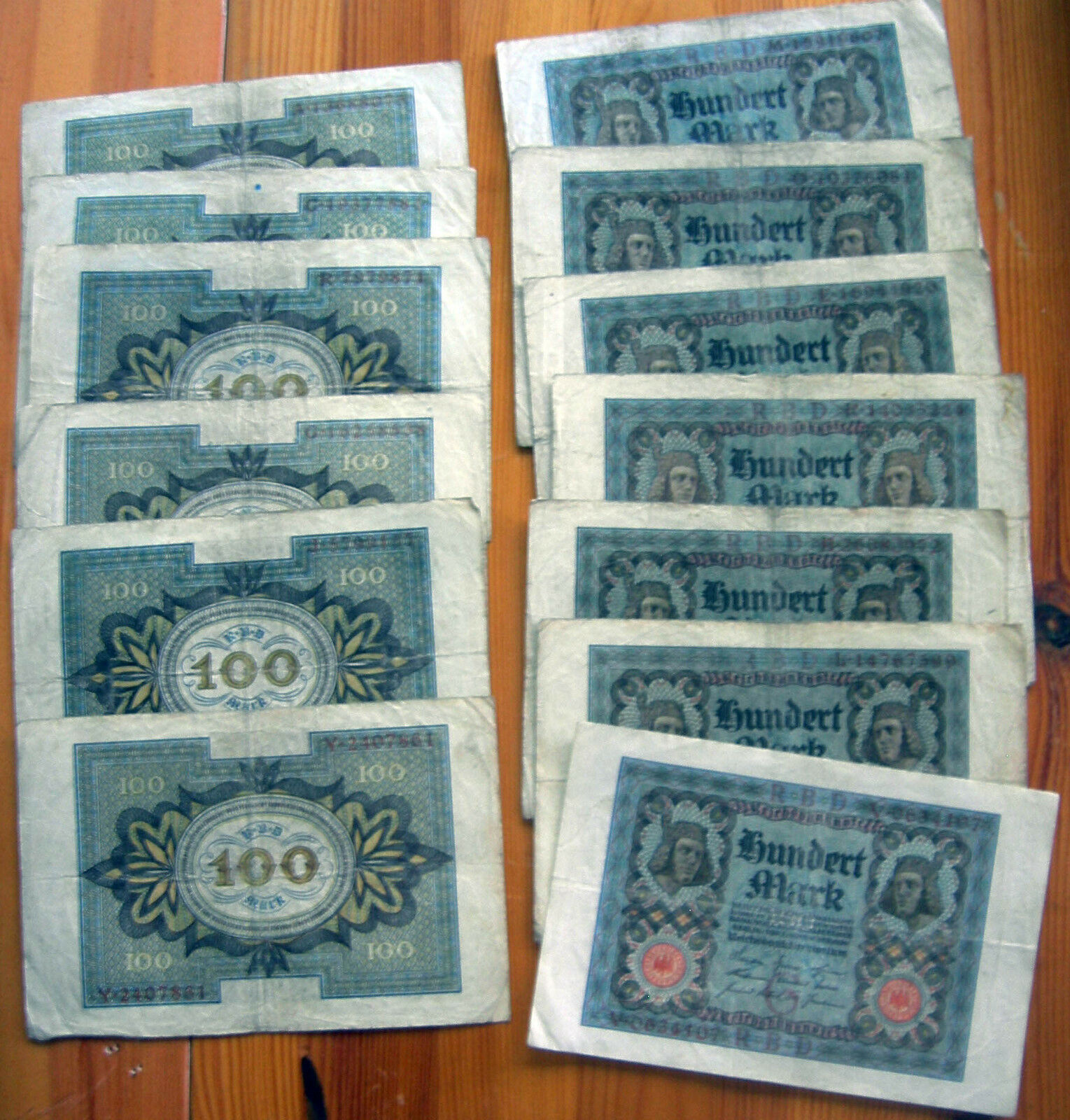 WHOLESALE 100 WELL USED GERMANY PICK # 69 HORSEMEN of BAMBERG BANK NOTES of 1920